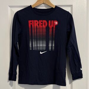 Nike Kids 'Fired Up' Red and Black Long Sleeve Shirt